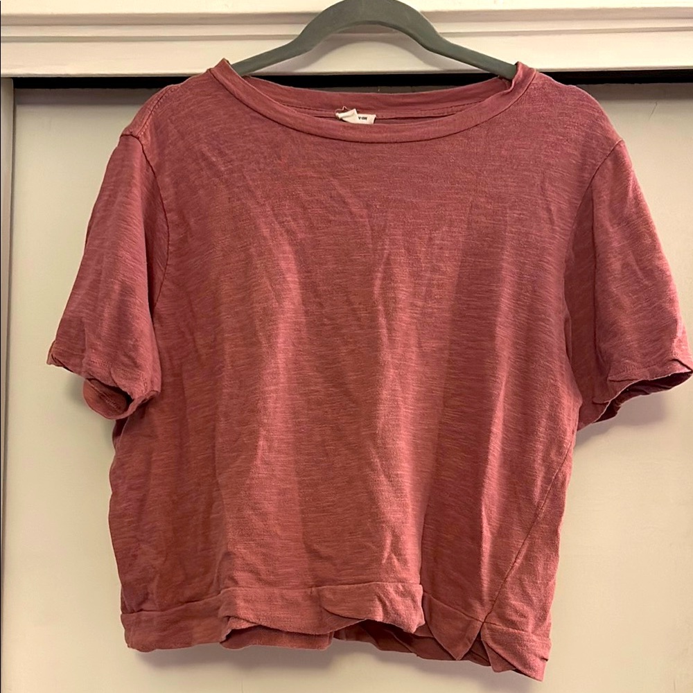 Women's Casual Oversized Dark Pink Tshirt